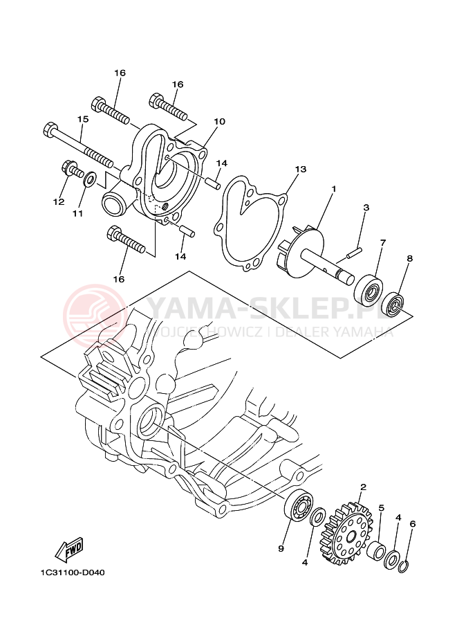 Schemat "Pompa wody" do Yamaha YZ125