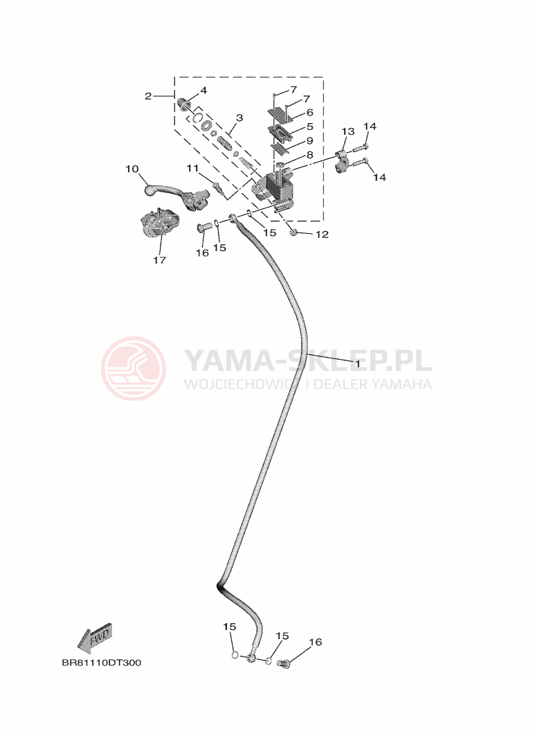 Schemat "Pompa hamulcowa przednia" do Yamaha YZ65