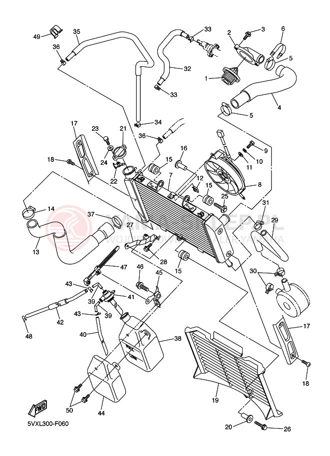 Schemat "Układ chlodzenia" do Yamaha FAZER