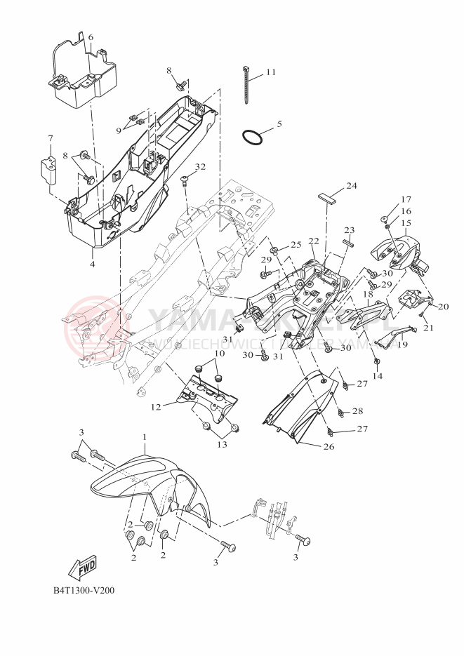 Schemat "błotnik" do Yamaha TRACER 7
