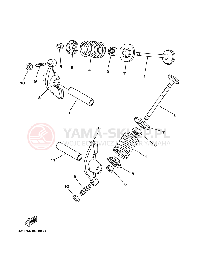 Schemat "zawory" do Yamaha TT-R110E
