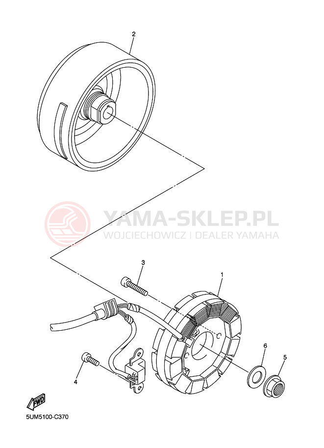 Schemat "prądnica" do Yamaha WR250F