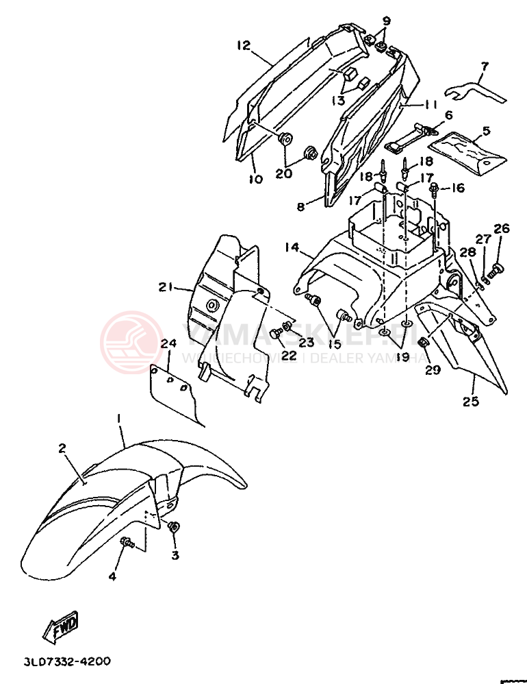 Schemat "błotnik" do Yamaha XTZ750 SUPERTENERE
