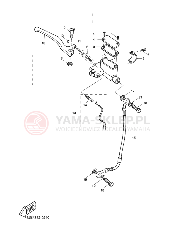 Schemat "Pompa hamulcowa przednia" do Yamaha FLIPPER