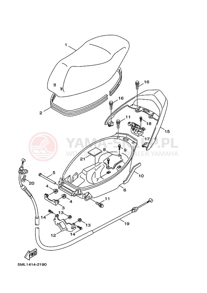 Schemat "siedzenie" do Yamaha CYGNUS