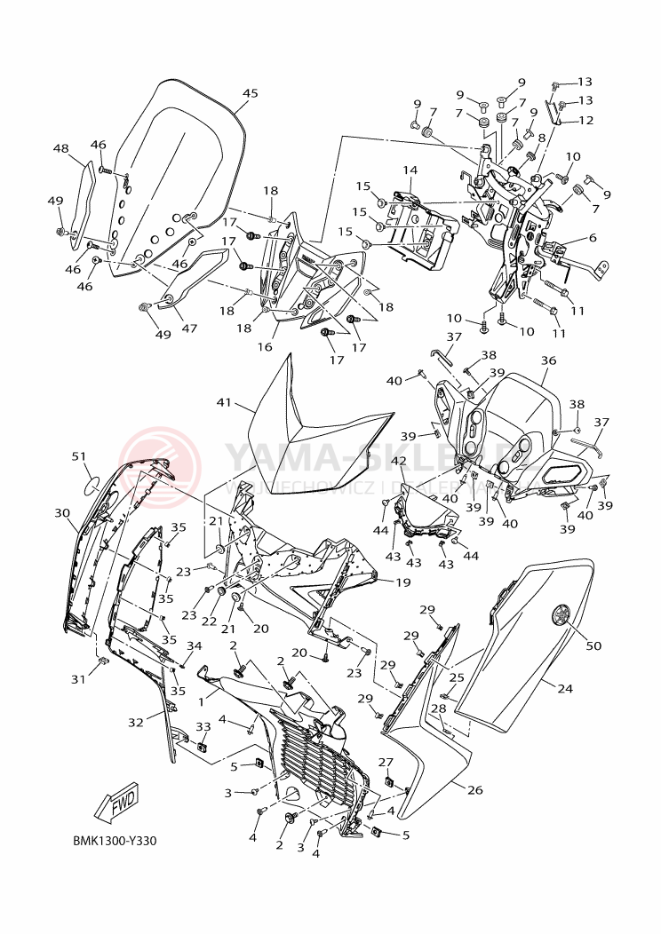 Schemat "Szyba" do Yamaha XMAX 125