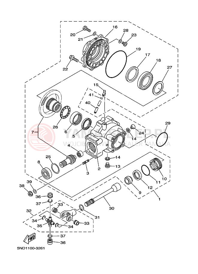 Schemat "WAŁ NAPĘDOWY" do Yamaha KODIAK 4WD
