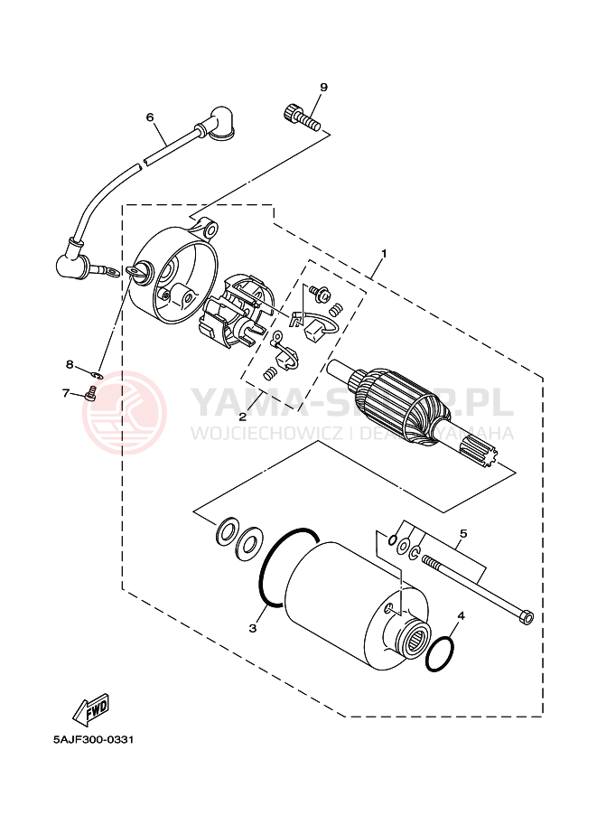 Schemat "rozrusznik" do Yamaha XVS250 DRAGSTAR