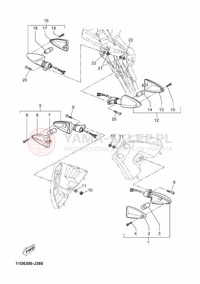 Schemat "kierunkowskazy" do Yamaha TENERE