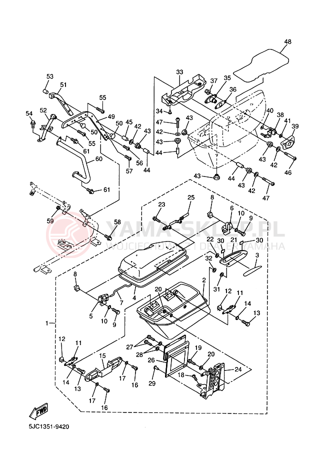 Schemat "OBUDOWA 1" do Yamaha XVZ13TF ROYALSTAR VENTURE