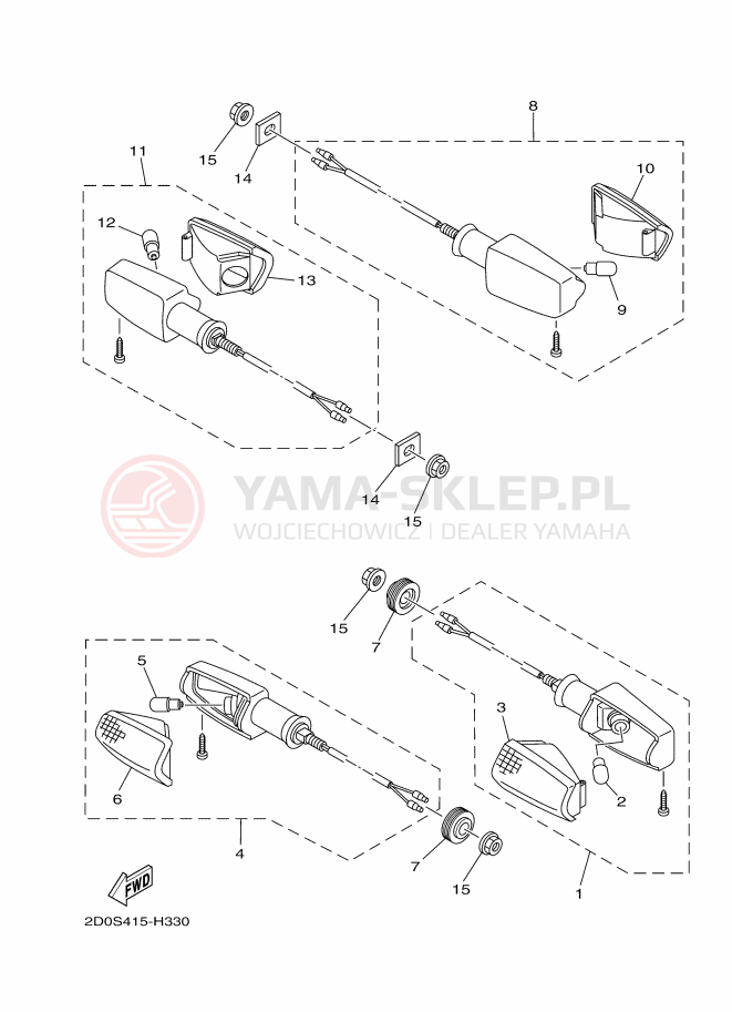 Schemat "kierunkowskazy" do Yamaha YBR125E