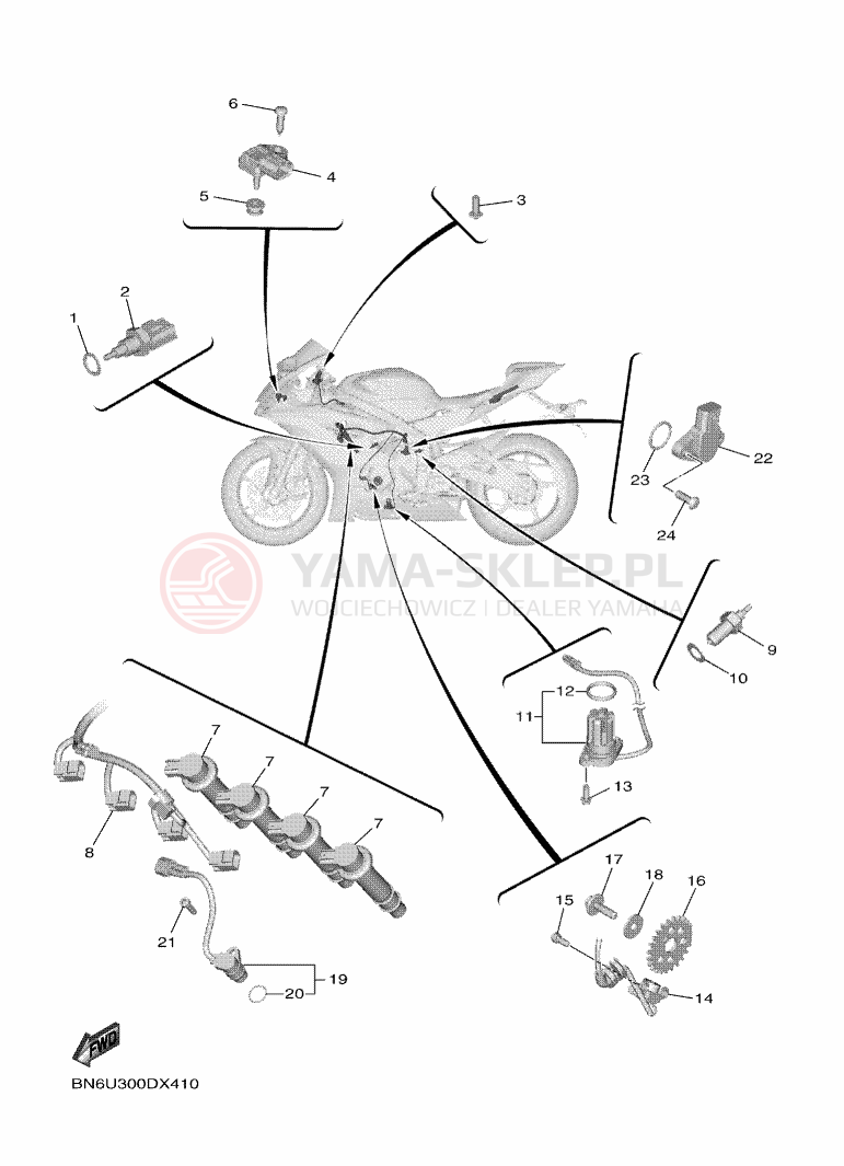 Schemat "układ elektryczny" do Yamaha YZF-R6