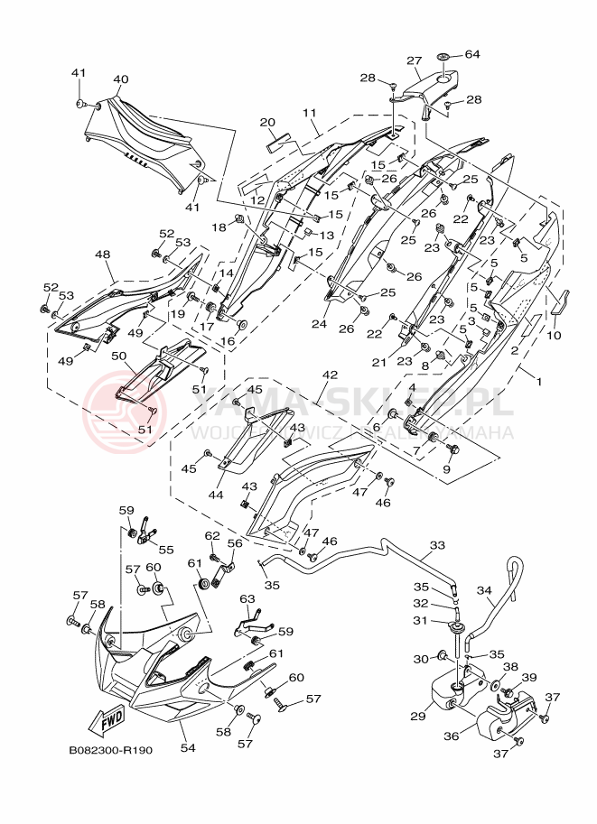 Schemat "Pokrywa boczna" do Yamaha MT03 ABS