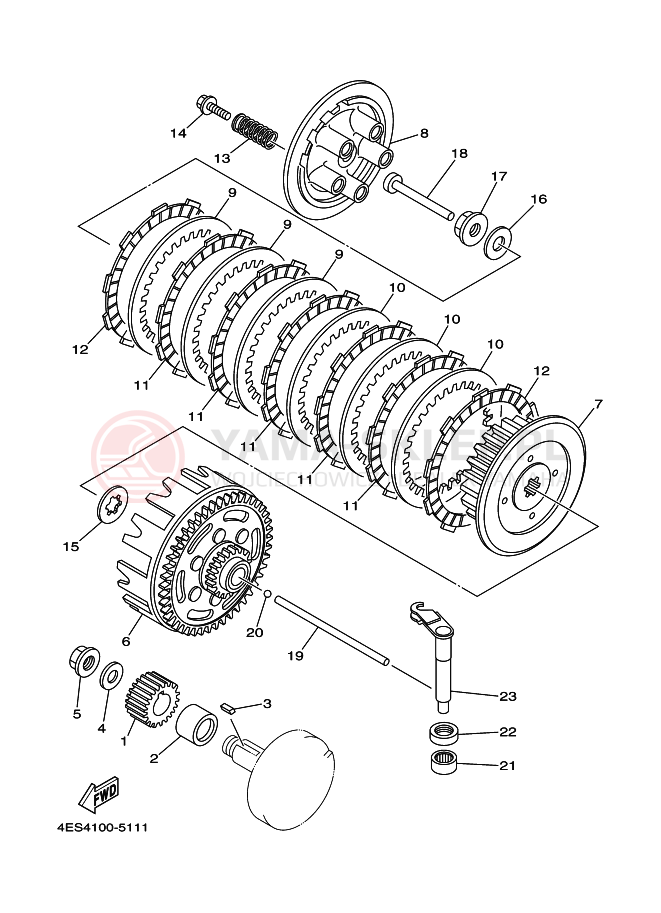 Schemat "sprzęgło" do Yamaha YZ80