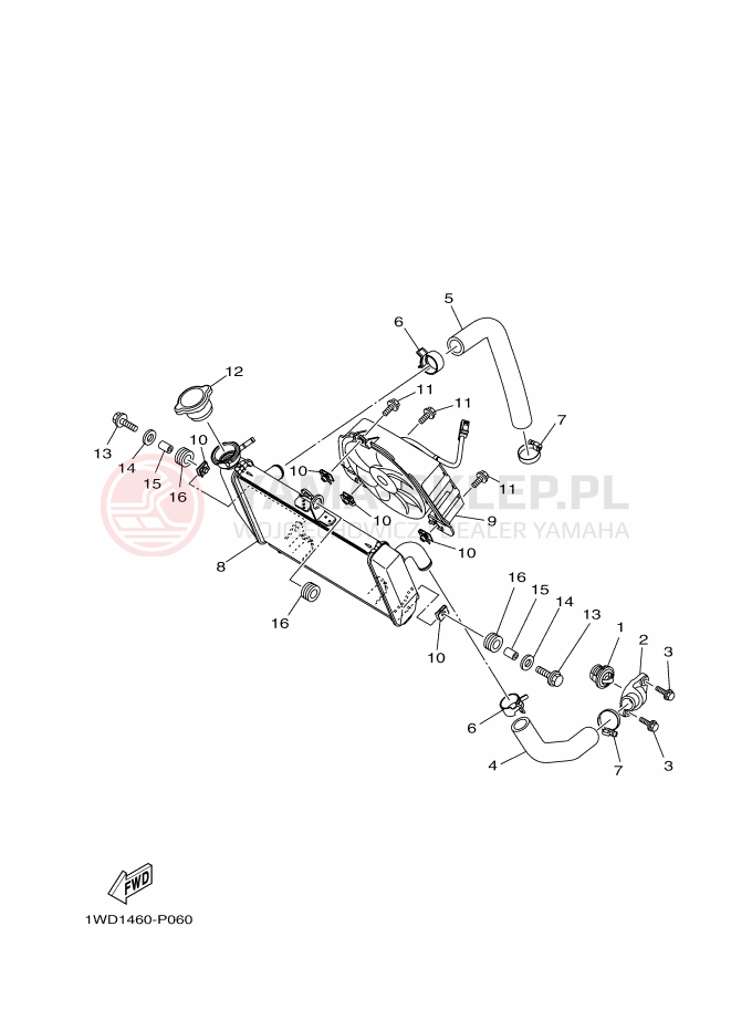 Schemat "Układ chlodzenia" do Yamaha YZF-R3