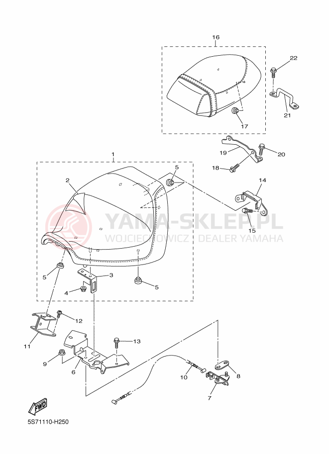 Schemat "siedzenie" do Yamaha XVS950A