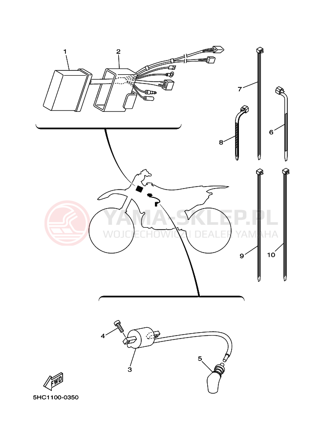 Schemat "układ elektryczny" do Yamaha YZ250