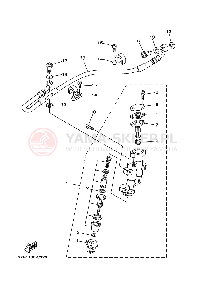 Schemat "Pompa hamulcowa tył" do Yamaha YZ250