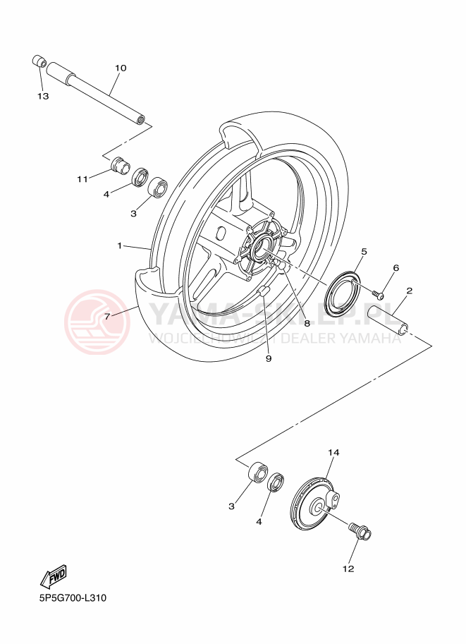 Schemat "Koło przód" do Yamaha FJR1300A