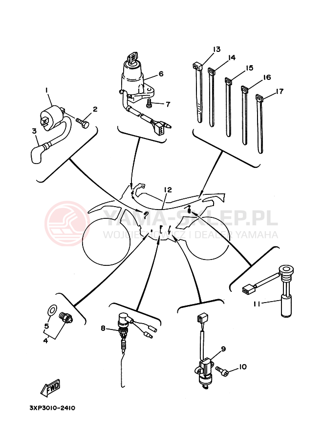 Schemat "układ elektryczny" do Yamaha DT200WR