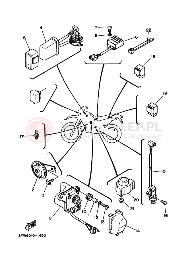 Schemat "układ elektryczny" do Yamaha DT125R