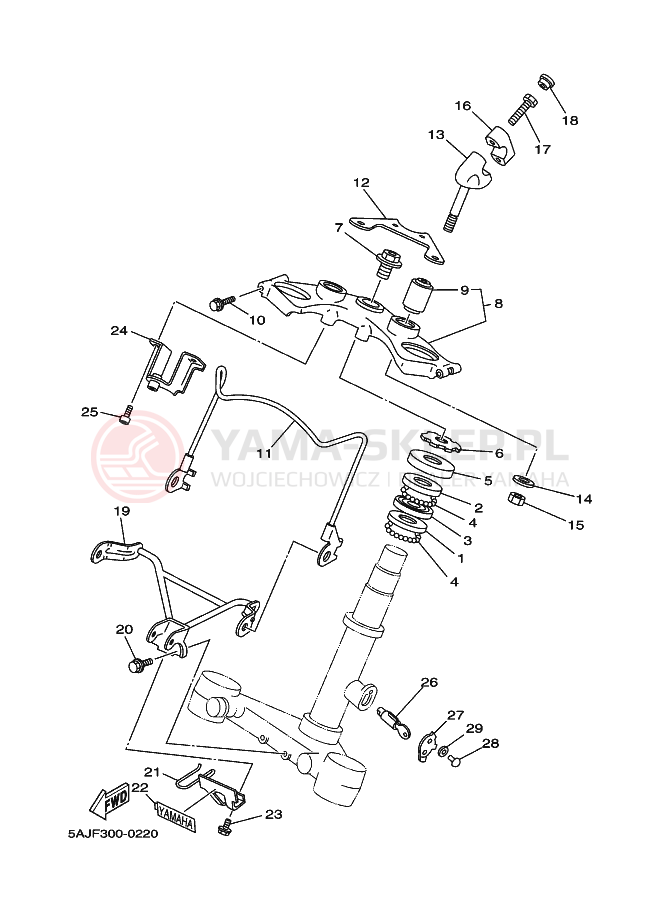 Schemat "Półki zawieszenia" do Yamaha XV125S VIRAGO