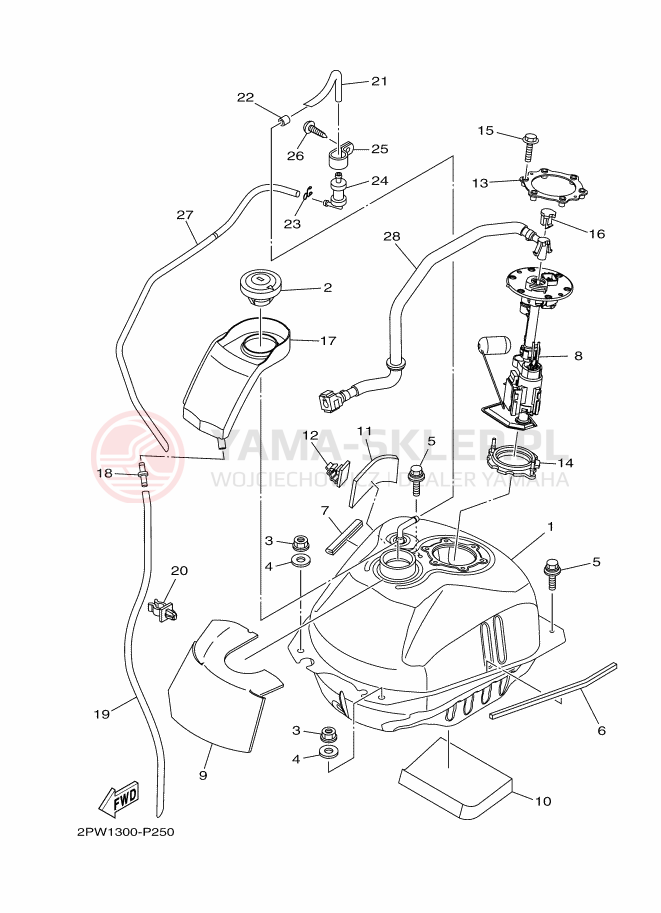 Schemat "zbiornik paliwa" do Yamaha TMAX