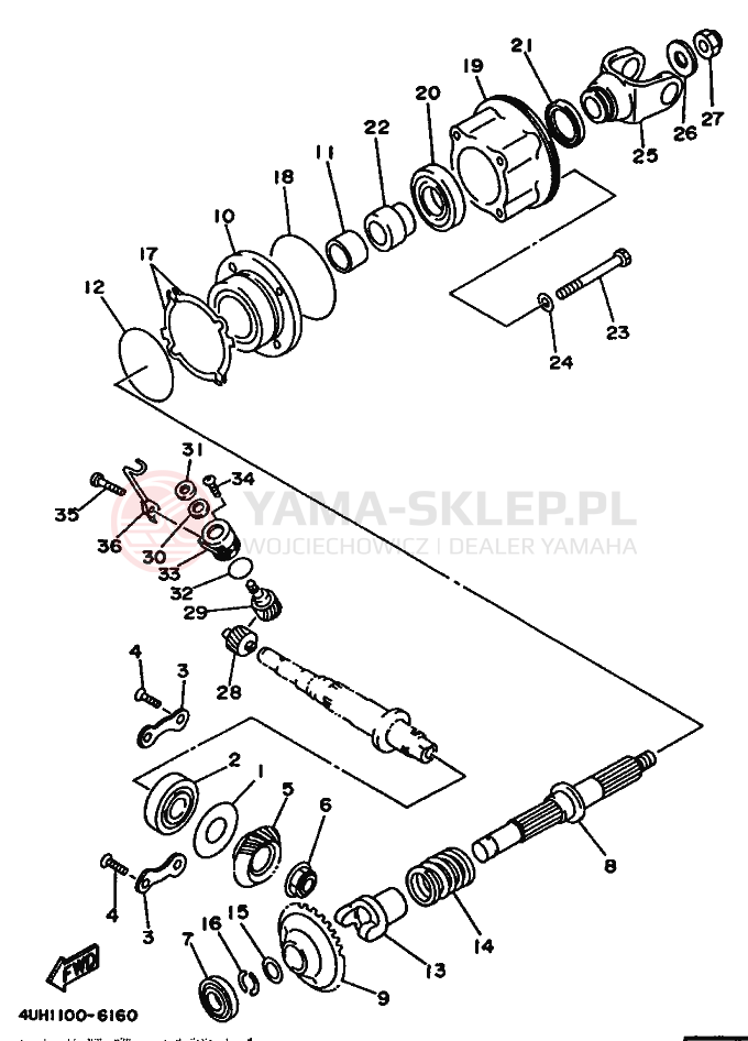 Schemat "PRZEKŁADNIA POŚREDNIA" do Yamaha BIG BEAR 350