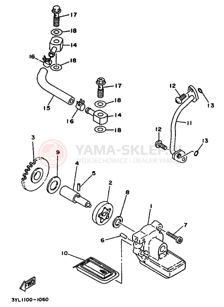 Schemat "Pompa olejowa" do Yamaha TZ250