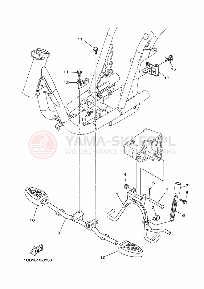 Schemat "Stopka postojowa i podnóżki" do Yamaha EC-03