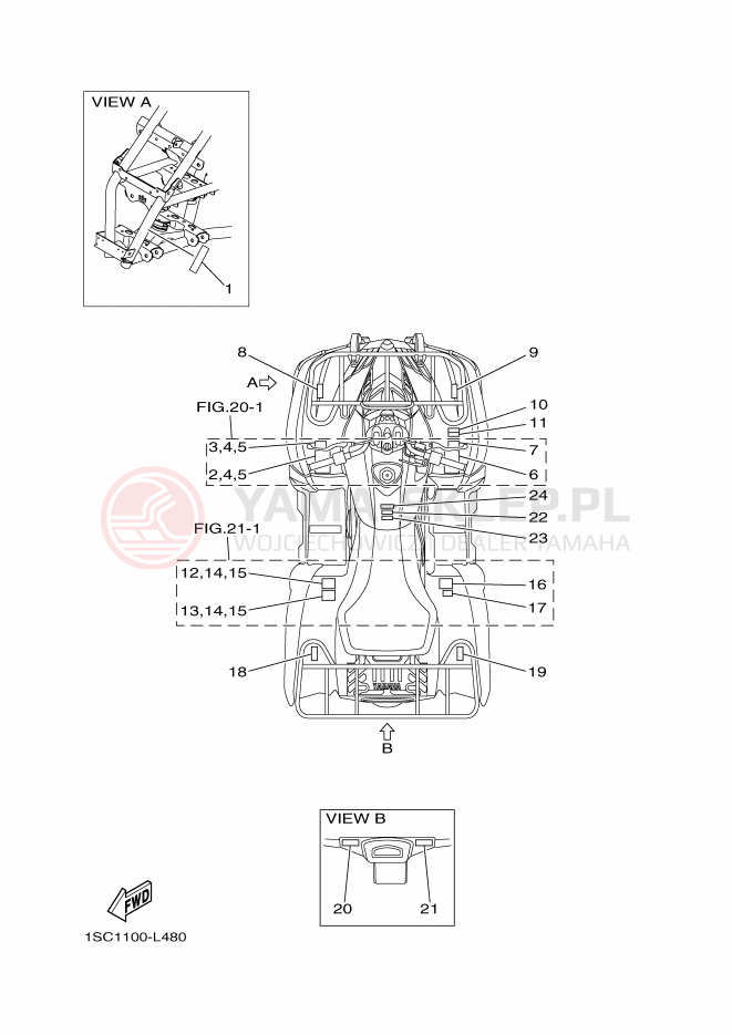 Schemat "naklejki" do Yamaha YFM300