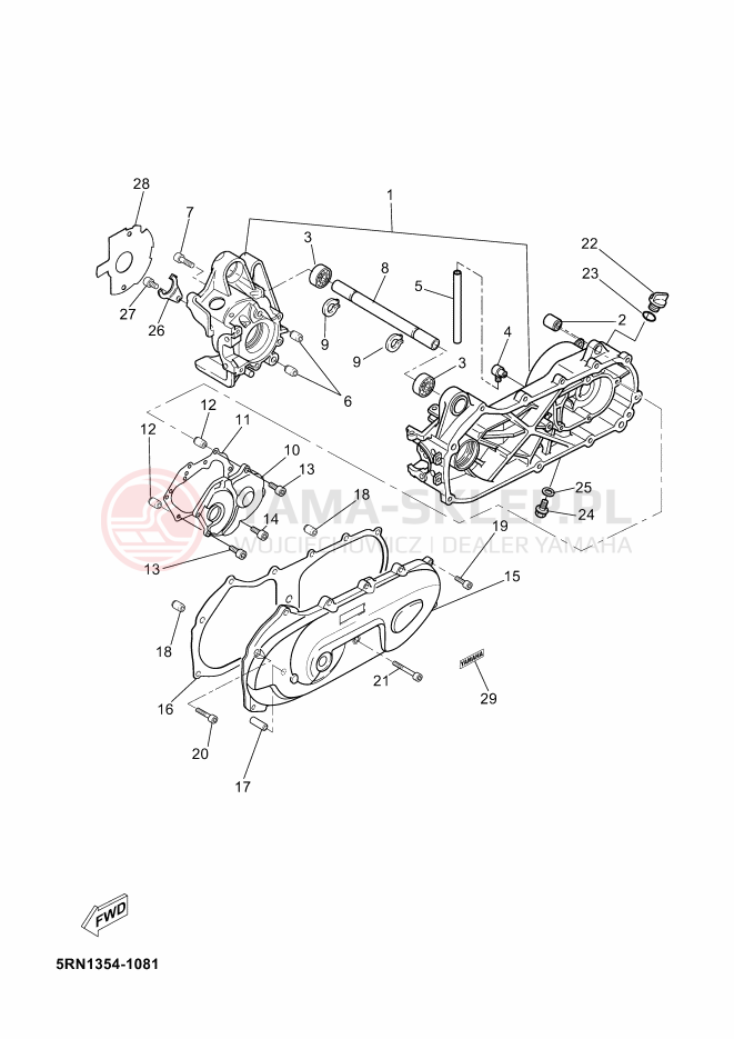 Schemat "Obudowa silnika" do Yamaha NEOS