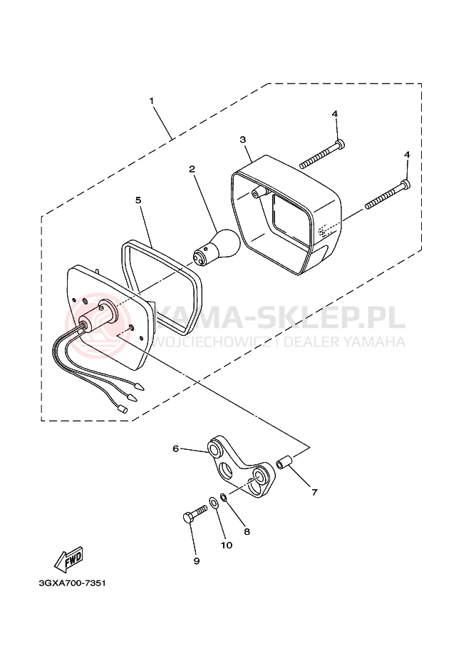 Schemat "Oświetlenie tył" do Yamaha AG200F