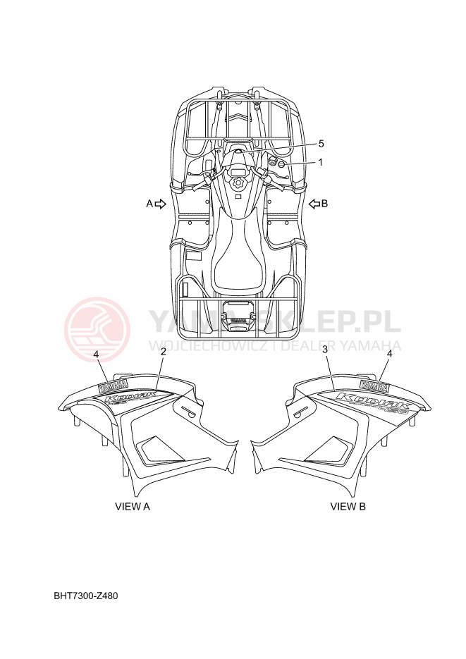 Schemat "Naklejki" do Yamaha KODIAK 450 EPS