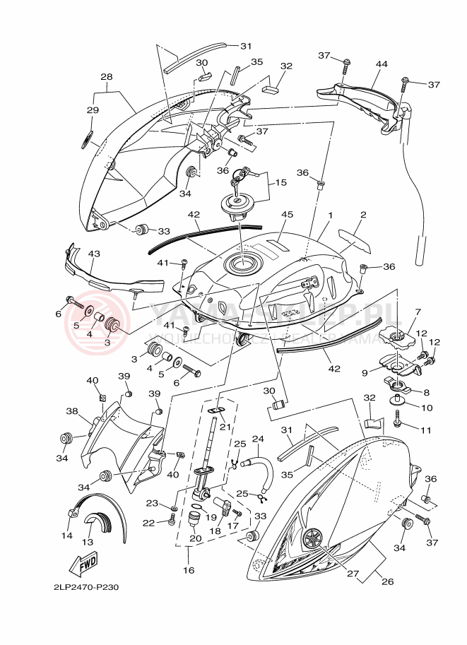 Schemat "zbiornik paliwa" do Yamaha YC125-5