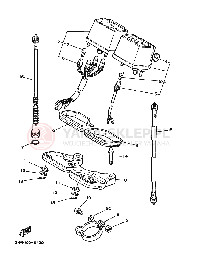 Schemat "licznik" do Yamaha XT350