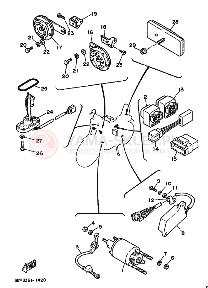 Schemat "układ elektryczny" do Yamaha XV1100 VIRAGO