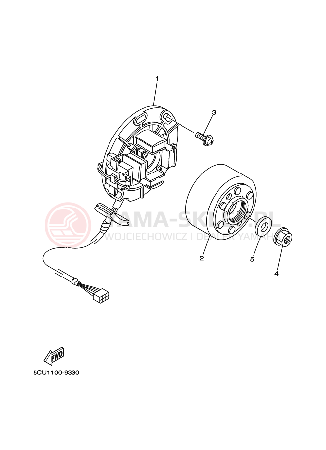 Schemat "alternator" do Yamaha YZ250