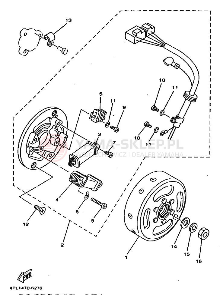 Schemat "prądnica" do Yamaha RX100