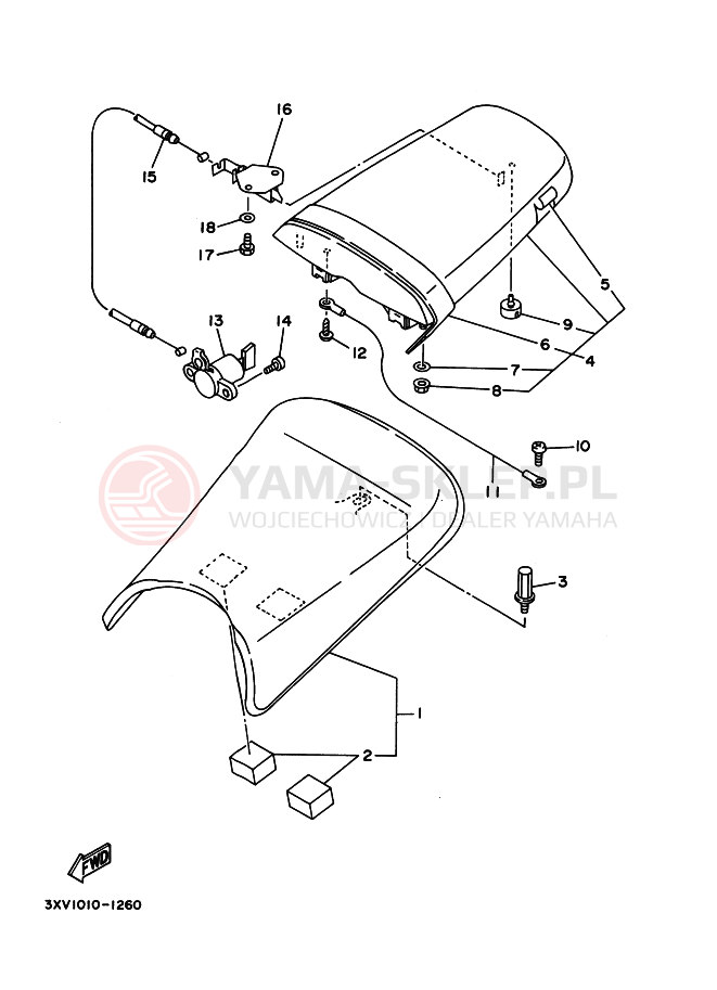 Schemat "siedzenie" do Yamaha TZR125