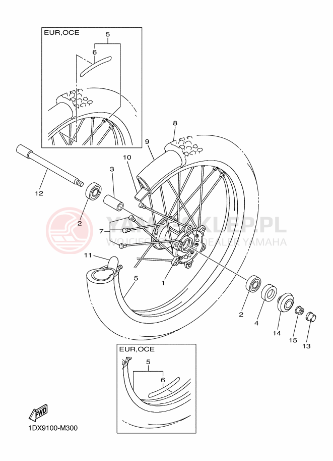 Schemat "Koło przód" do Yamaha WR450F