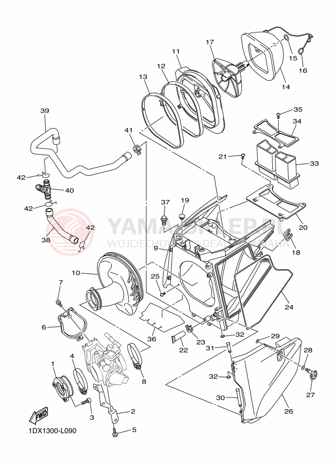 Schemat "Wtrysk paliwa" do Yamaha WR450F