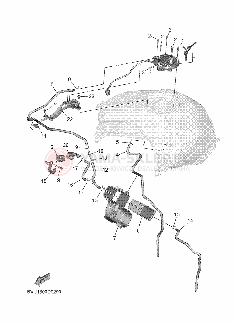 Schemat "ZBIORNIK PALIWA 2" do Yamaha TRACER 9GT