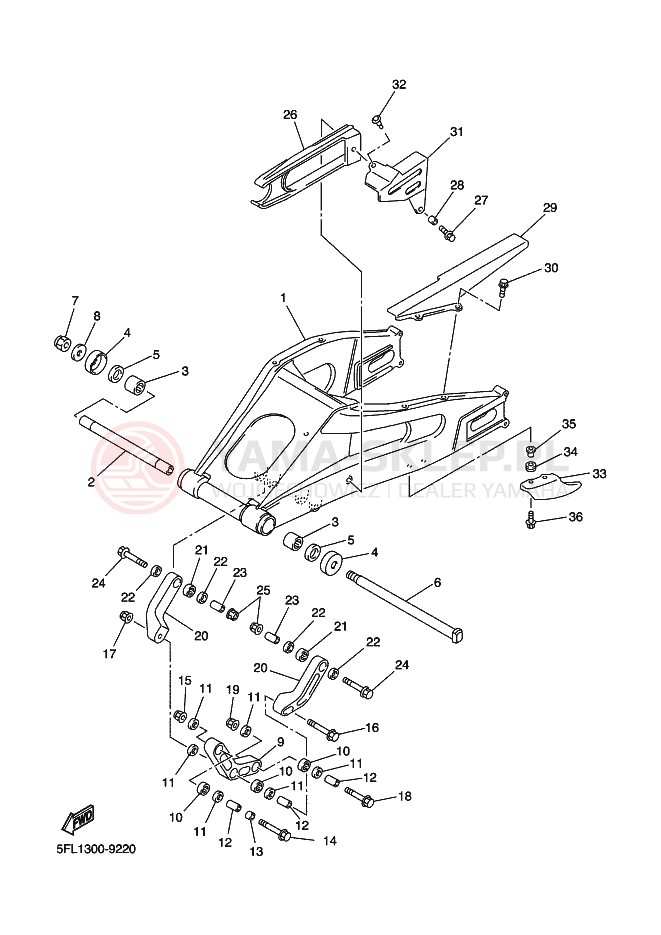Schemat "wahacz" do Yamaha YZF-R7 R7