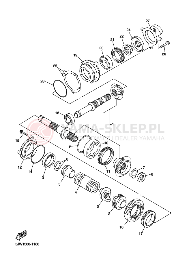 Schemat "PRZEKŁADNIA POŚREDNIA" do Yamaha FJR1300