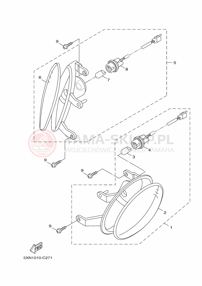 Schemat "kierunkowskazy" do Yamaha YL50