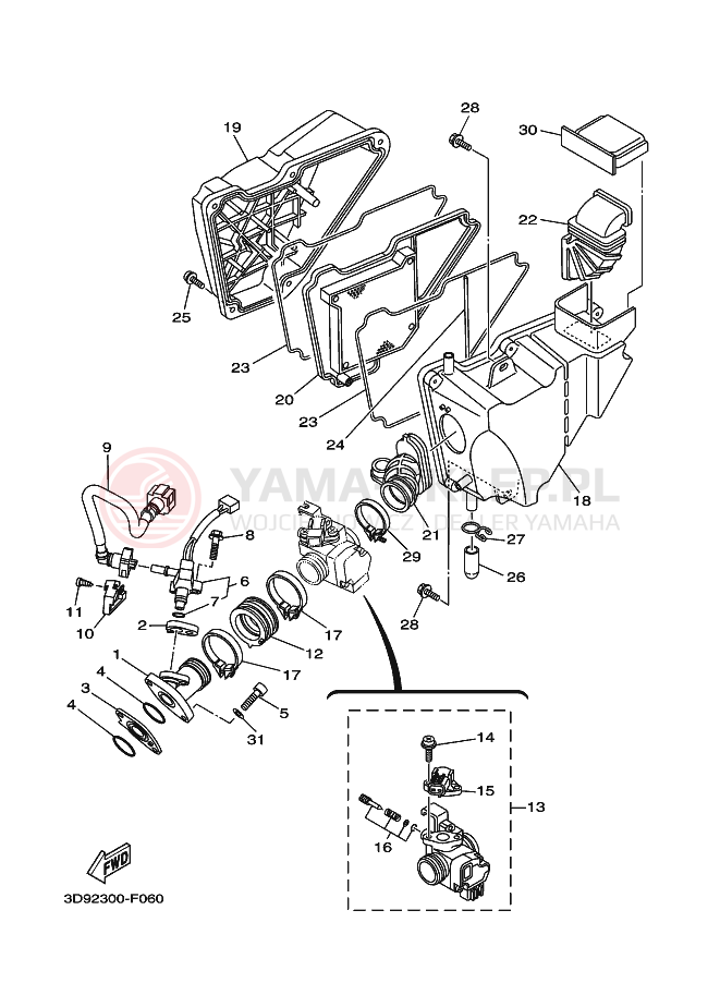 Schemat "Wtrysk paliwa" do Yamaha YBR125ED