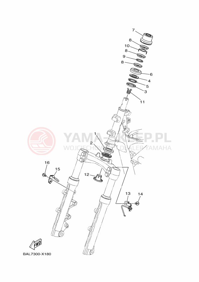 Schemat "Półki zawieszenia" do Yamaha NMAX 125 TECH MAX