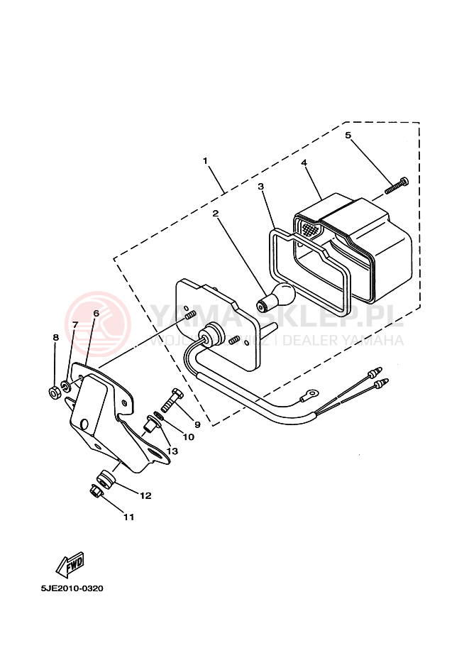 Schemat "Oświetlenie tył" do Yamaha YB-1 YB1-4