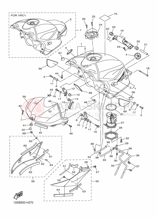 Schemat "zbiornik paliwa" do Yamaha YZF-R6